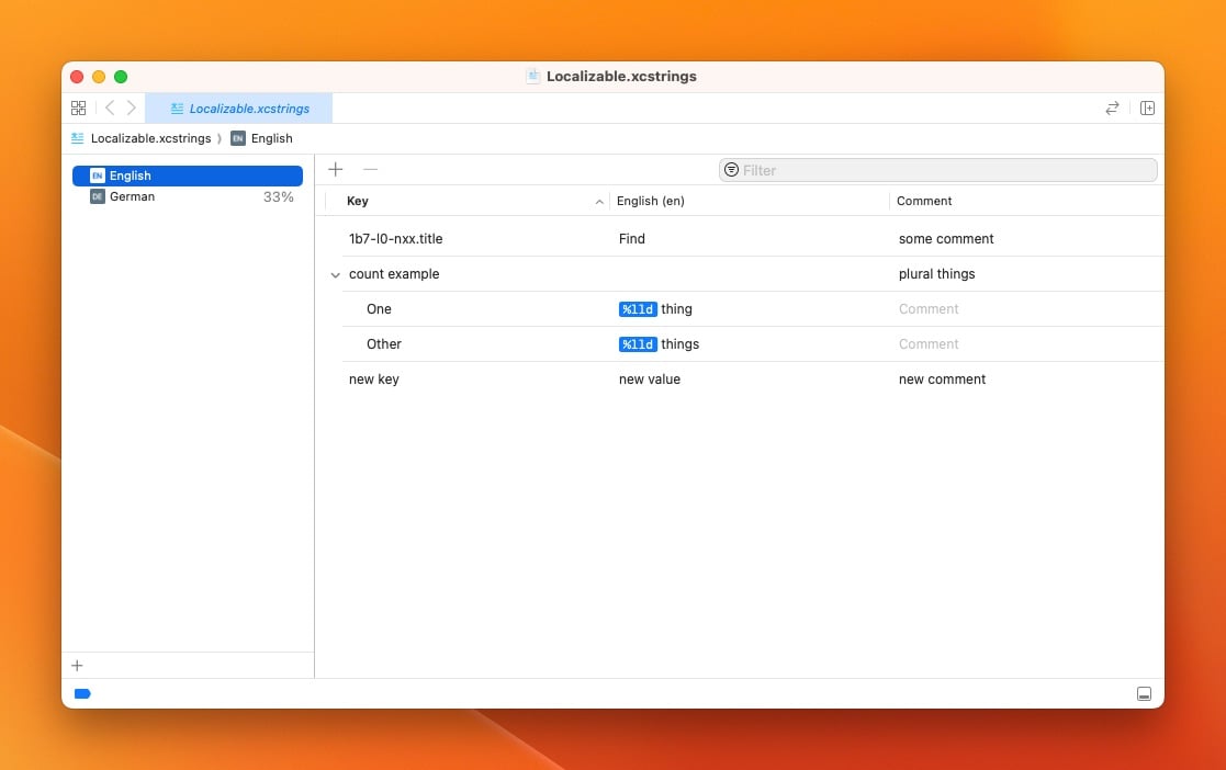 macOS and iOS Localizable XC Strings