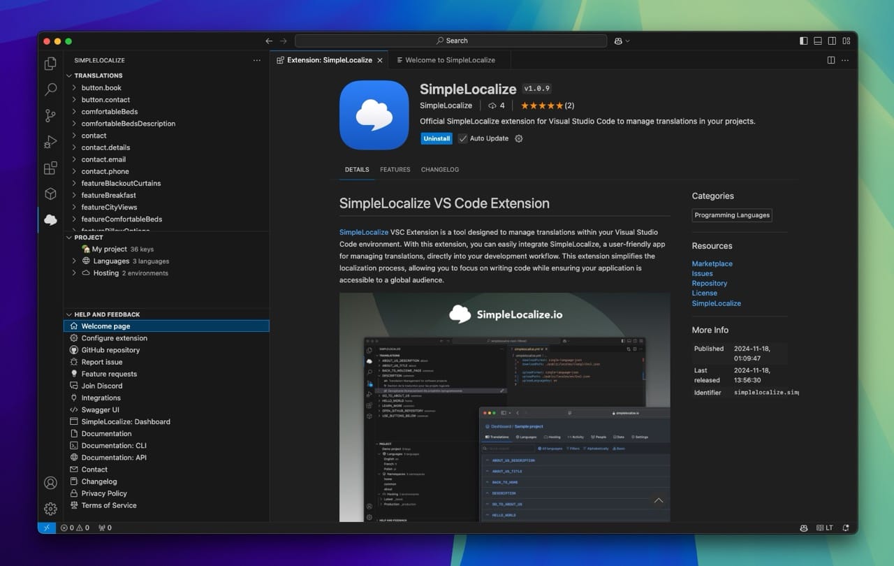 Visual Studio Code extension